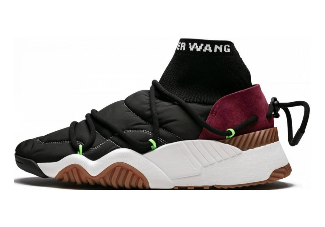 Adidas aw puff trainer alexander wang core black store solar green