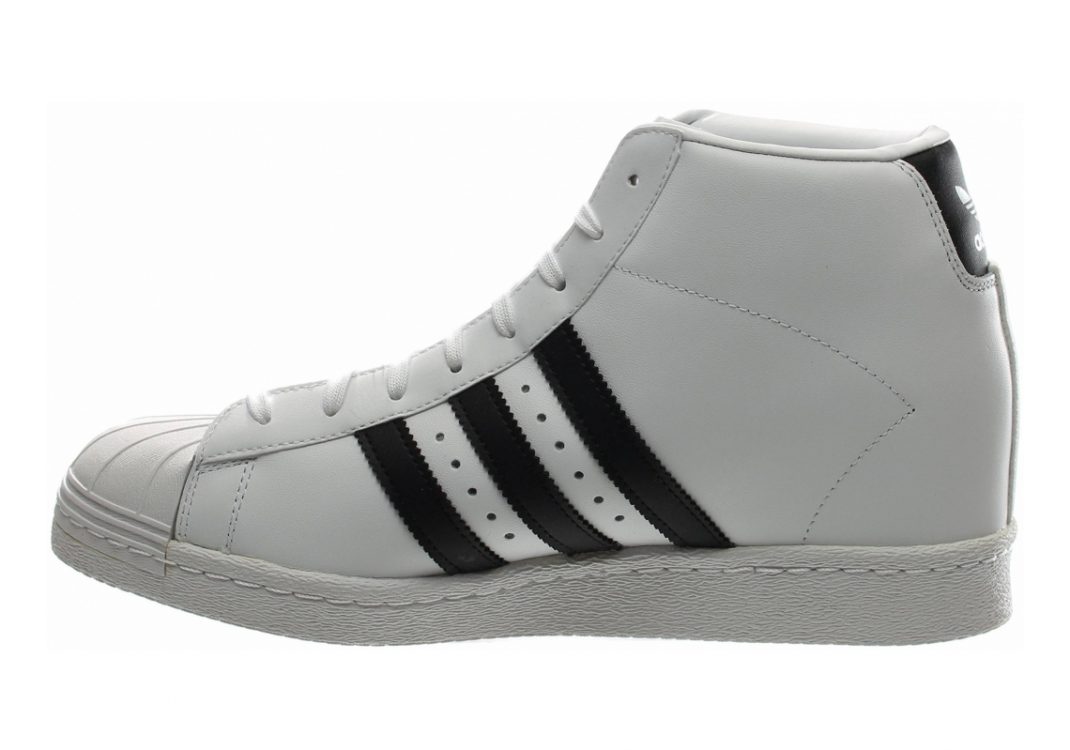 Adidas superstar high top black hot sale and white