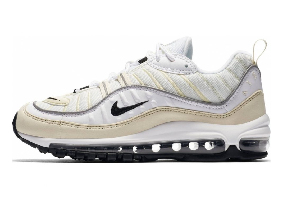 Nike Air Max 98 White, Black-fossil