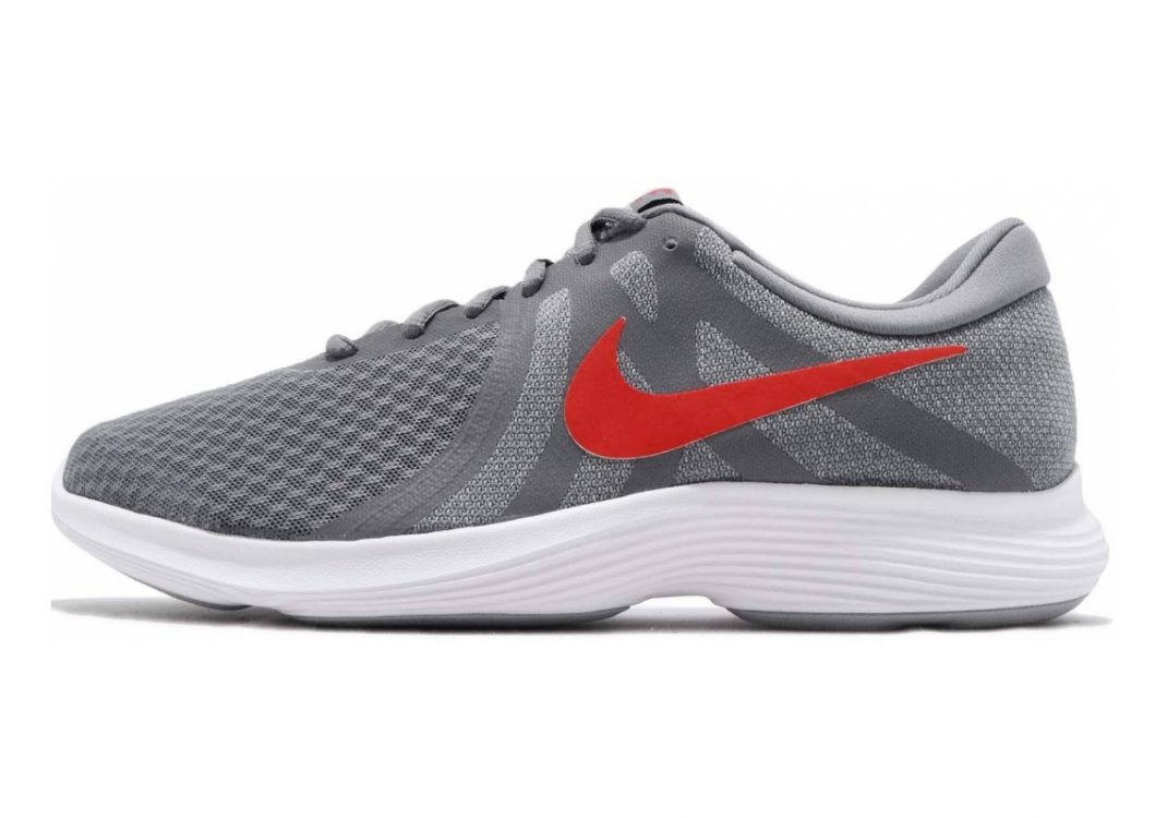 Nike Revolution 4 Cool Grey Habanero Red White