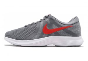 Nike Revolution 4 Cool Grey Habanero Red White