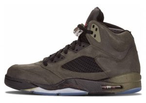 Air Jordan 5 Retro sequoia, fire red-mdm olv-blck