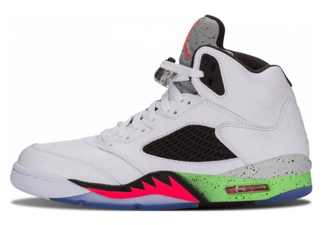 Air Jordan 5 Retro Wht, Infrrd 23-lt Psn Grn-blck