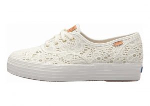 Keds Triple Embroidered Crochet Beige