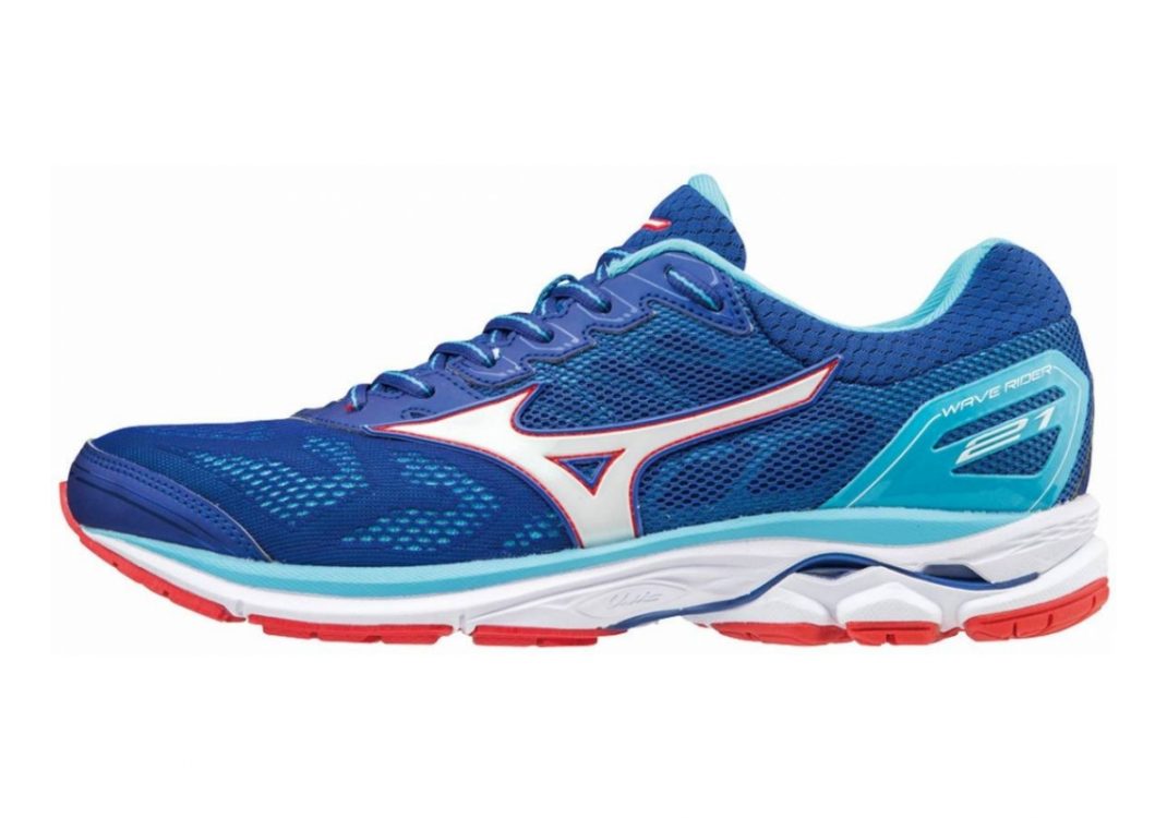 Mizuno Wave Rider 21 Surf The Web / White / Poppy Red