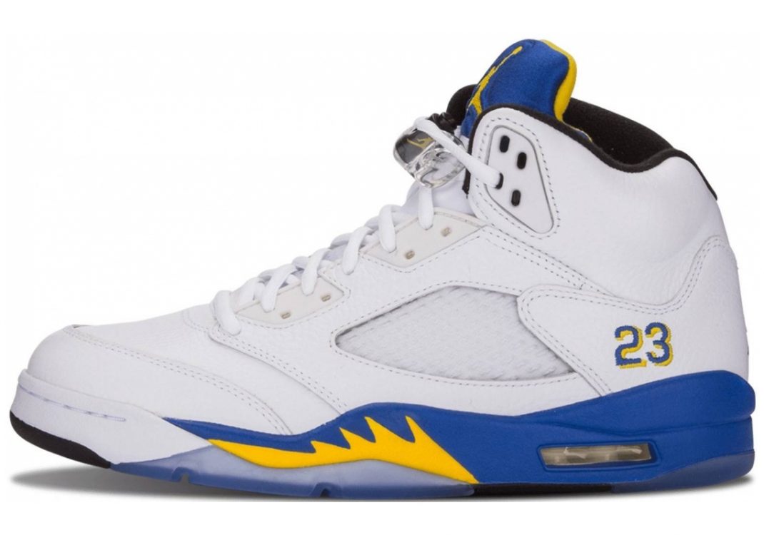 Air Jordan 5 Retro White, Varsity Maize-varsity Royal-black