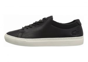 Lacoste L.12.12 Unlined Leather Trainers Black/Off White Leather