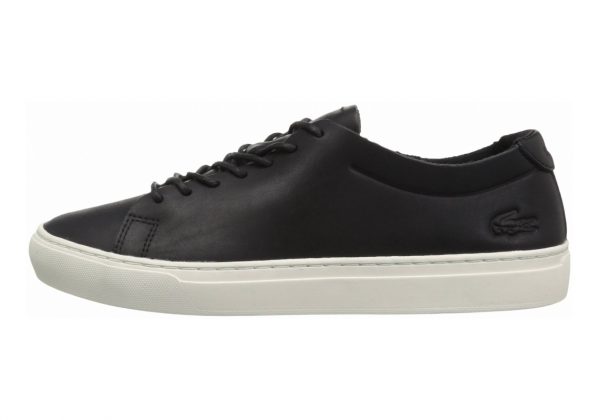 Lacoste L.12.12 Unlined Leather Trainers Black/Off White Leather