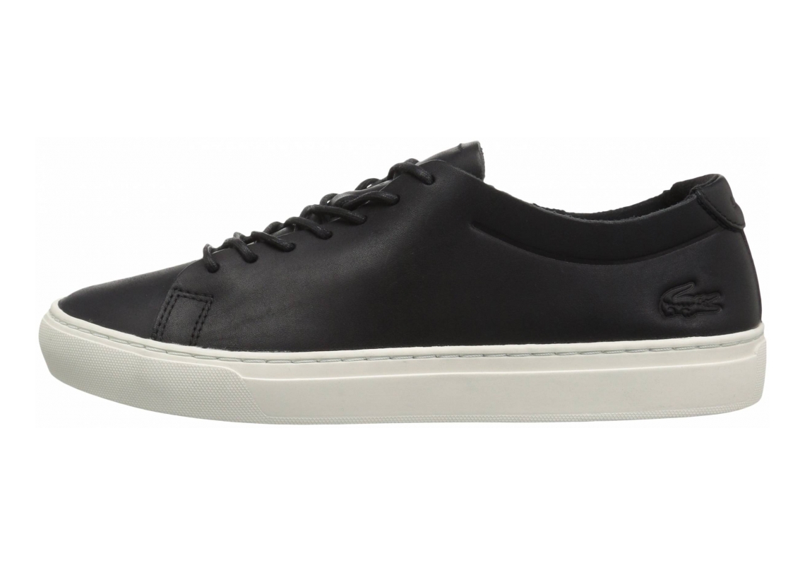 lacoste black leather trainers