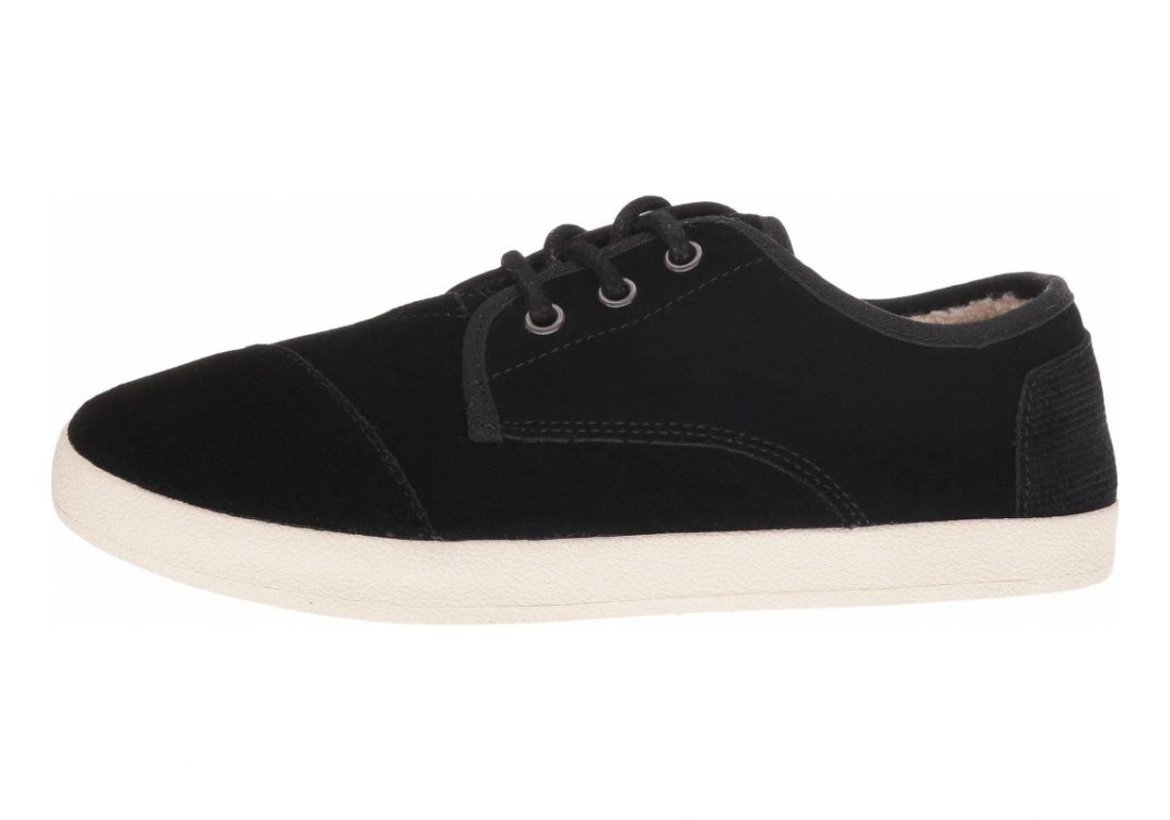 TOMS Paseo Black Suede/shearling