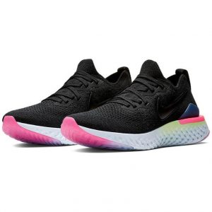 Nike Epic React Flyknit 2 Black/Sapphire Lime Blast-Hyper Pink-Blue Tint