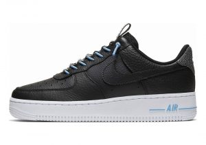 Nike Air Force 1 07 Luxe - Black / Black - Light Blue - White (898889015)