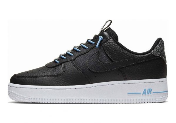 Nike Air Force 1 07 Luxe - Black / Black - Light Blue - White (898889015)