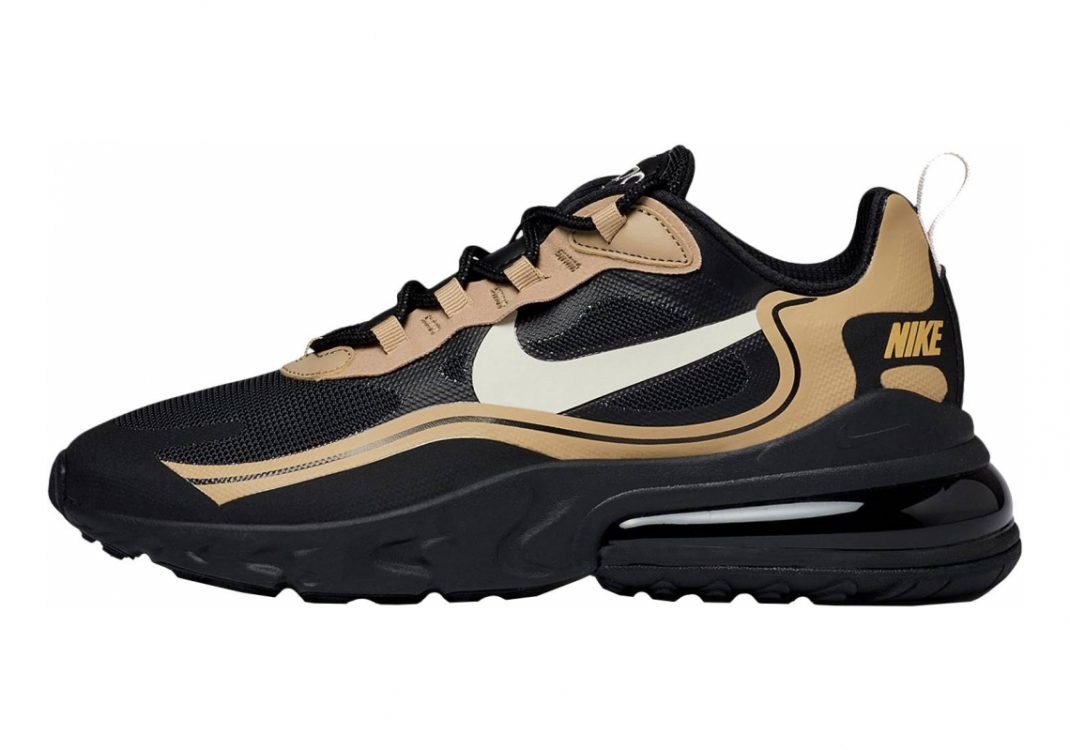 Nike air max 270 react hotsell black and gold