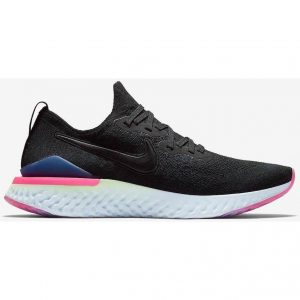 Nike Epic React Flyknit 2 Black/Sapphire Lime Blast-Hyper Pink-Blue Tint