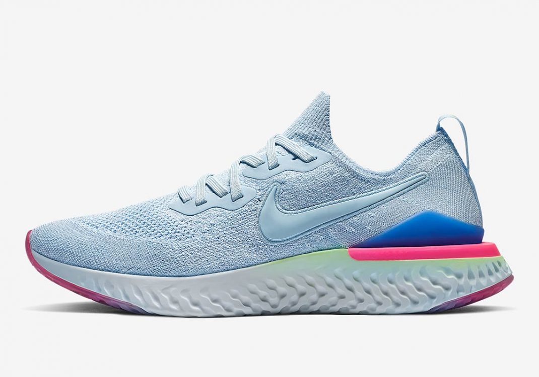 Nike Epic React Flyknit 2 Hydrogen Blue/Sapphire-Lime Blast-Hyper Pink-Blue Tint