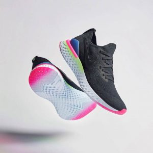 Nike Epic React Flyknit 2 Black/Sapphire Lime Blast-Hyper Pink-Blue Tint