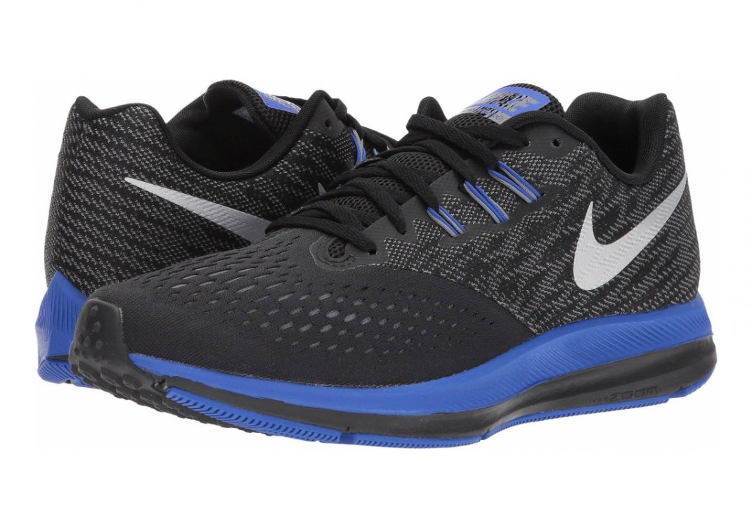 Nike Air Zoom Winflo 4 - Black Black Mtlc Silver Cool Grey Racer Blue (898466009)