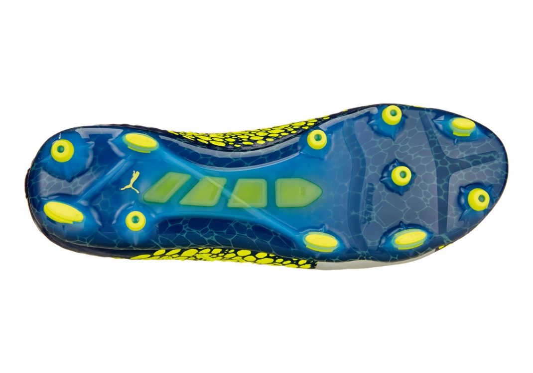 Puma EvoPower Vigor 1 Graphic Firm Ground - Safety Yellow Silver Blue Depths (10419303)