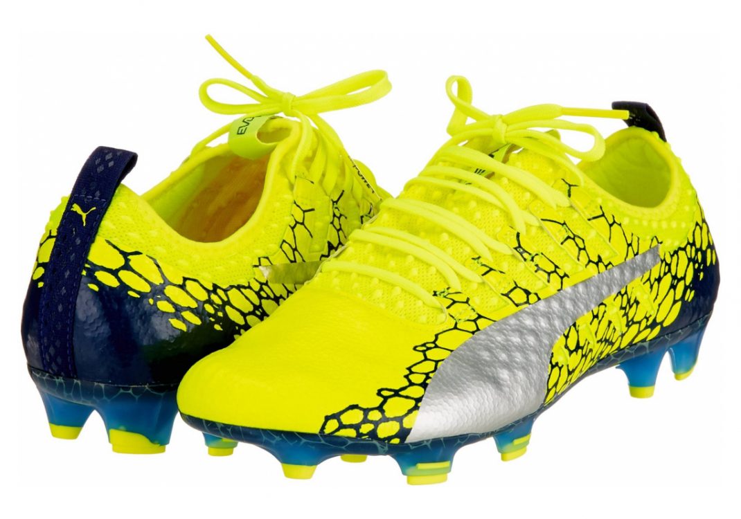 Puma EvoPower Vigor 1 Graphic Firm Ground - Safety Yellow Silver Blue Depths (10419303)