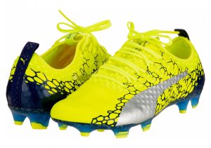 Puma EvoPower Vigor 1 Graphic Firm Ground - Safety Yellow Silver Blue Depths (10419303)