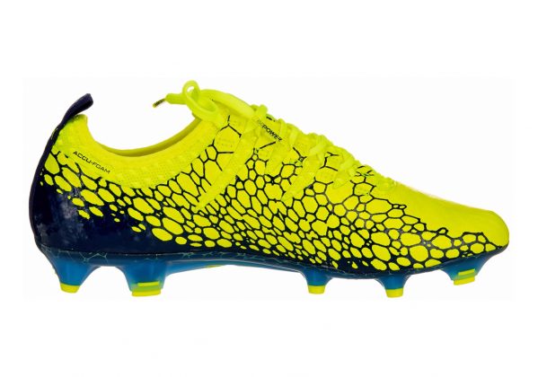 Puma EvoPower Vigor 1 Graphic Firm Ground - Safety Yellow Silver Blue Depths (10419303)