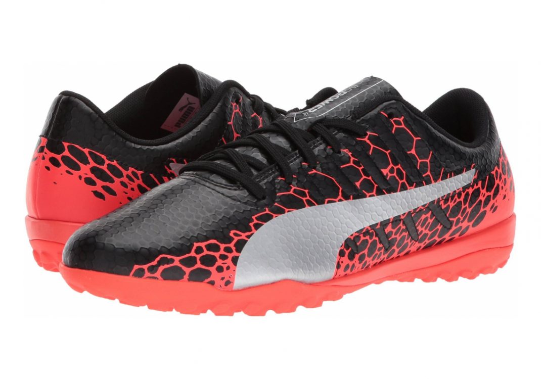 Puma EvoPower Vigor 4 Graphic Turf - Puma Black Silver Fiery Coral (10445801)