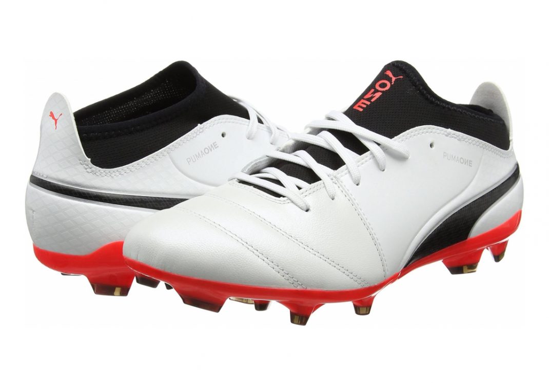 Puma One 17.3 Firm Ground - Puma White Puma Black Fiery Coral (10407401)