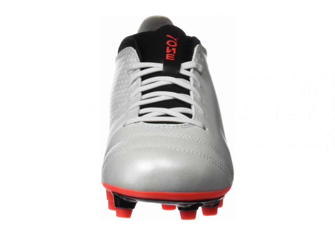 Puma One 17.4 Firm Ground - Weiß White Black Fiery Coral (10407501)
