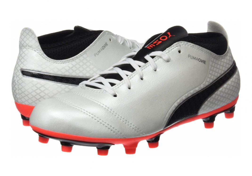 Puma One 17.4 Firm Ground - Weiß White Black Fiery Coral (10407501)