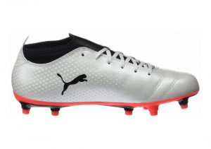 Puma One 17.4 Firm Ground - Weiß White Black Fiery Coral (10407501)