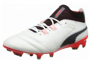Puma One 17.1 Firm Ground - White White Black Fiery Coral 01 (10406201)