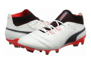 Puma One 17.1 Firm Ground - White White Black Fiery Coral 01 (10406201)