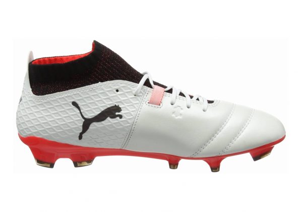 Puma One 17.1 Firm Ground - White White Black Fiery Coral 01 (10406201)