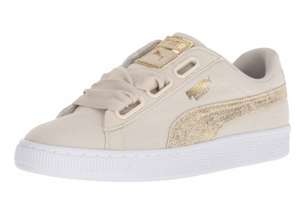 Puma basket hot sale heart white gold