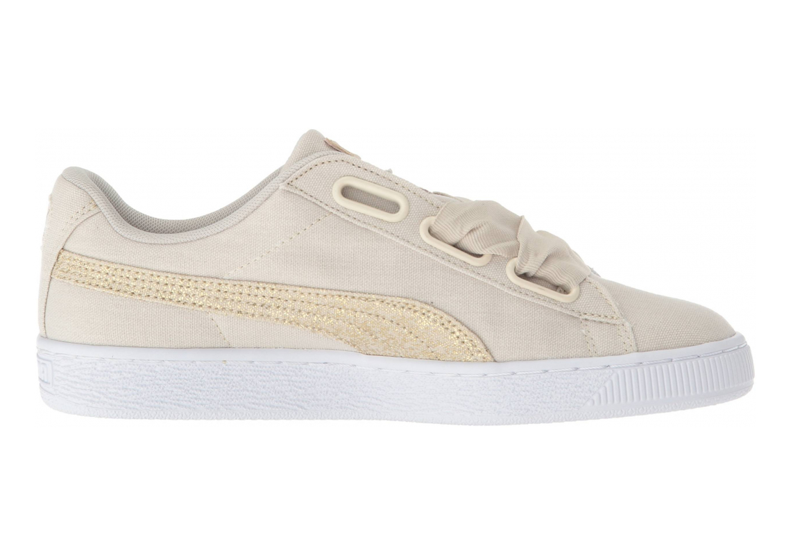 Puma basket discount heart canvas trainer