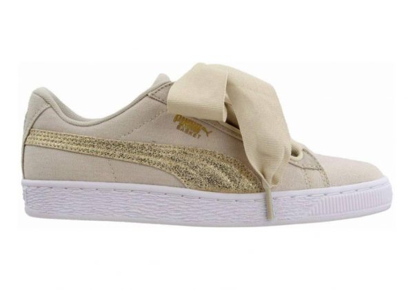 Puma Basket Heart Canvas - Beige (36649501)