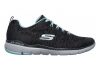 Skechers Flex Appeal 3.0 - Grey Charcoal Knit Mesh Lt Blue White Trim Cclb (920)