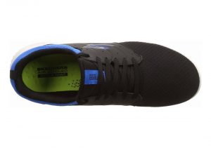 Skechers GOrun Focus - Athos - Black Black Textile Blue Trim Bkbl (977)