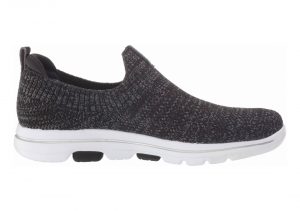 Skechers GOwalk 5 - Trendy - Black Black Textile Gray Trim Bkgy (023)