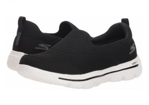 Skechers GOwalk Evolution Ultra - Reach - Black Black Textile White Trim Bkw (011)