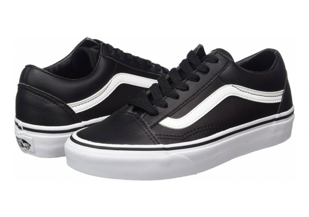 Vans Leather Old Skool - Negro Classic Tumble Black True White (VA38G1NQR)