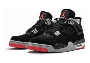 Air Jordan 4 Retro - Black, Cement Grey-summit White-fire Red (308497089)