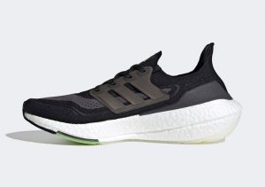 Adidas Ultraboost 21 Core Black/Silver Metallic/Solar Yellow