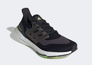 Adidas Ultraboost 21 Core Black/Silver Metallic/Solar Yellow