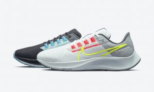 Nike Air Zoom Pegasus 38 Dark Smoke Grey/White-Flash Crimson/Volt