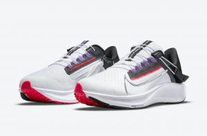 Nike Air Zoom Pegasus 38 Dark White/Black-Flash Crimson-Metallic Silver