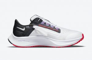 Nike Air Zoom Pegasus 38 Dark White/Black-Flash Crimson-Metallic Silver