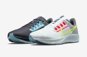 Nike Air Zoom Pegasus 38 Dark Smoke Grey/White-Flash Crimson/Volt