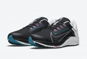 Nike Air Zoom Pegasus 38 Black/White-Chlorine Blue-Metallic Silver